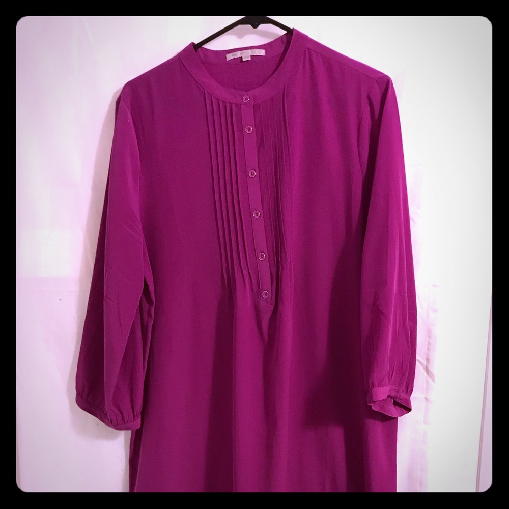 Fuchsia silk-soft knee-high dress